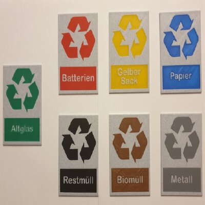Recycling Symbole für Abfallbehälter | 3d print model