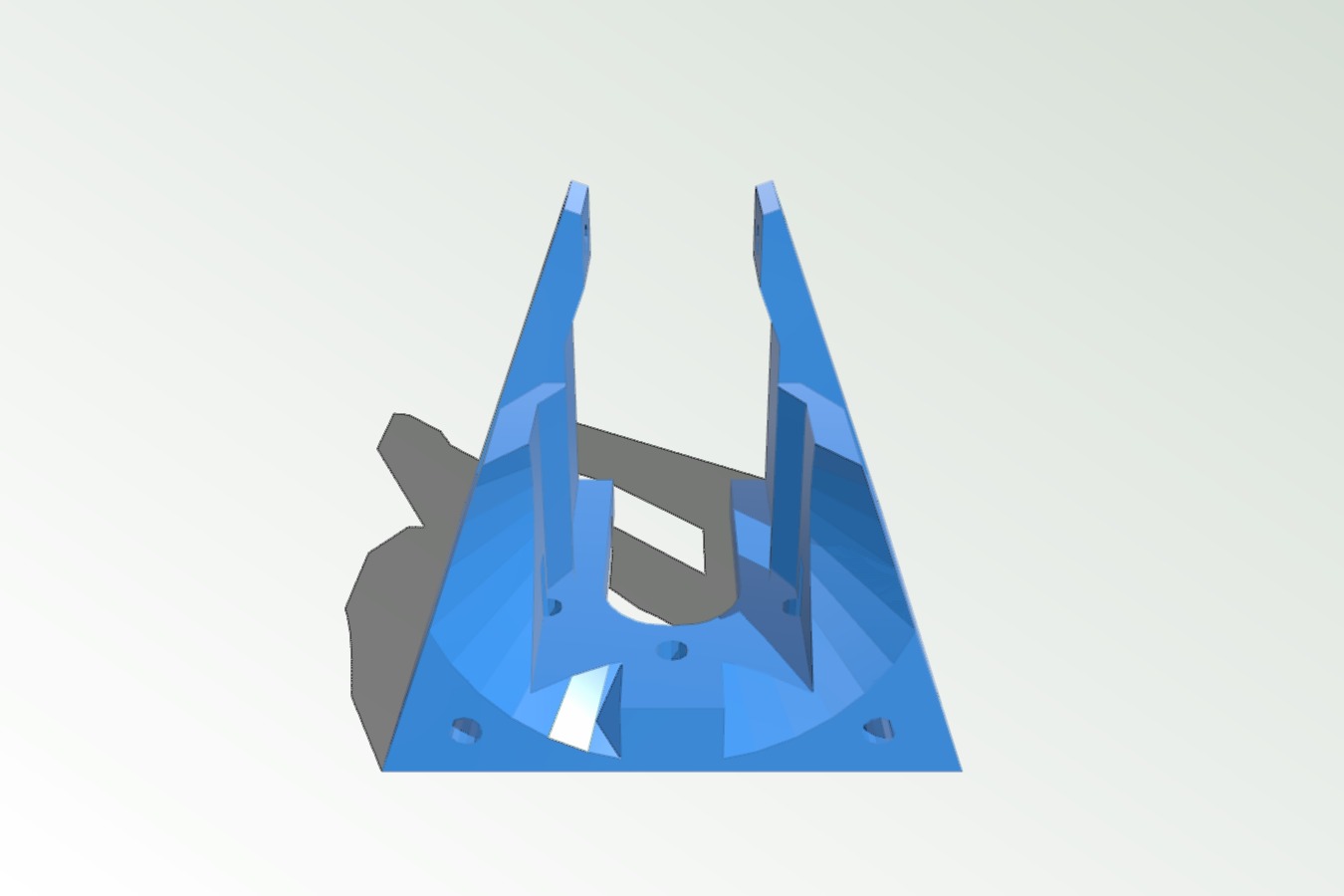 Mini Kossel j-head mount with 40mm PEEK fan and dual 40x40x20mm blowers for layer cooling