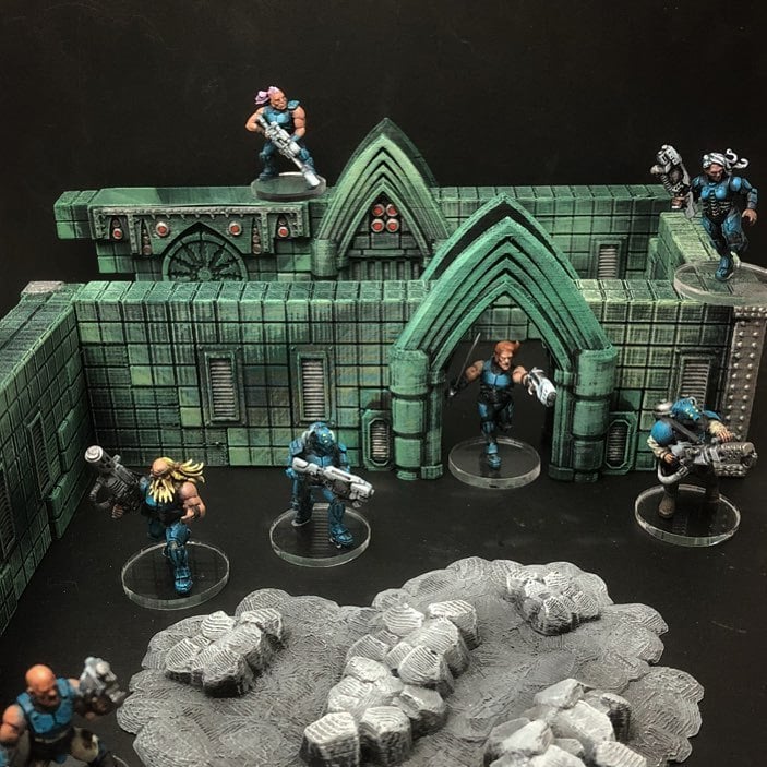 ScatterBlocks: TechnoGothic Walls (28mm_32mm scale)