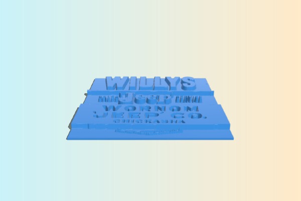 vintage willys_jeep sign | 3d print model