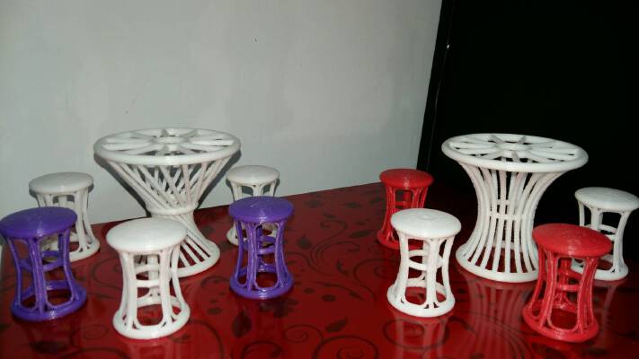圓桌椅Tables and chairs | 3d print model