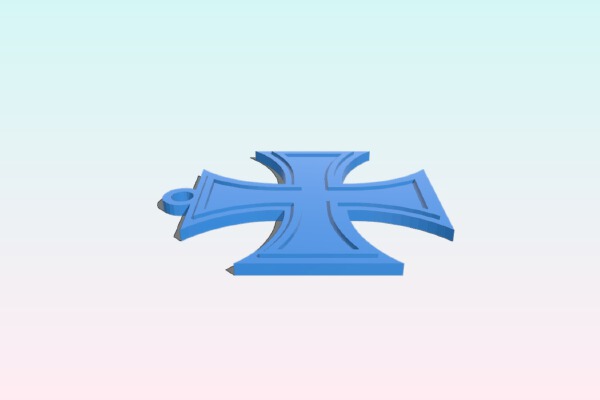 necklace pendant iron cross | 3d print model