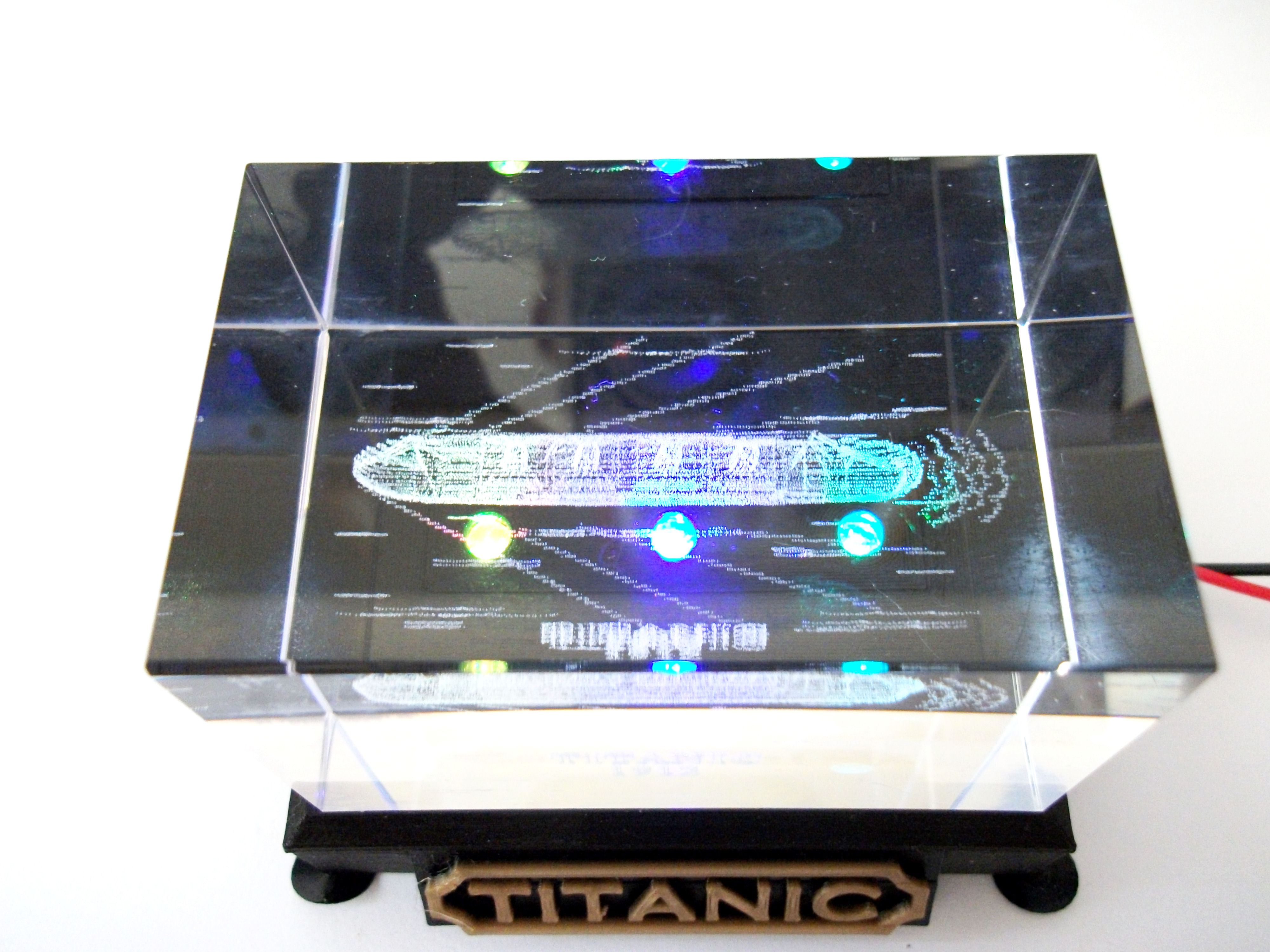 Illuminated Display Base for 3D Laser Engraved Acrylic Block