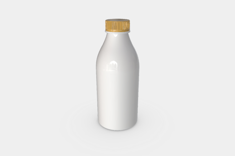 Plastic Bottle with Milk Mockup