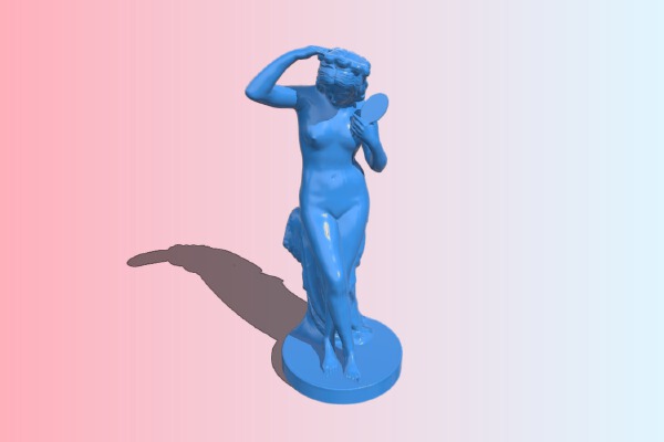 Girl with a mirror | 3d print model