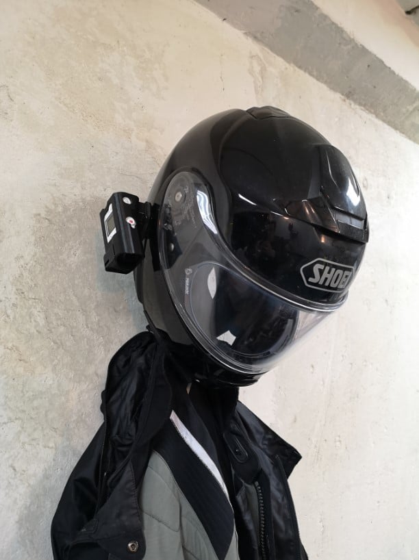 Moto helmet holder