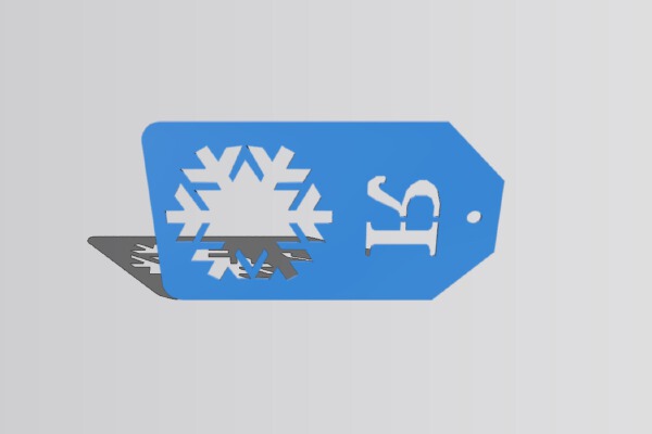 Snowflake Gift Tag : Negative Cut | 3d print model