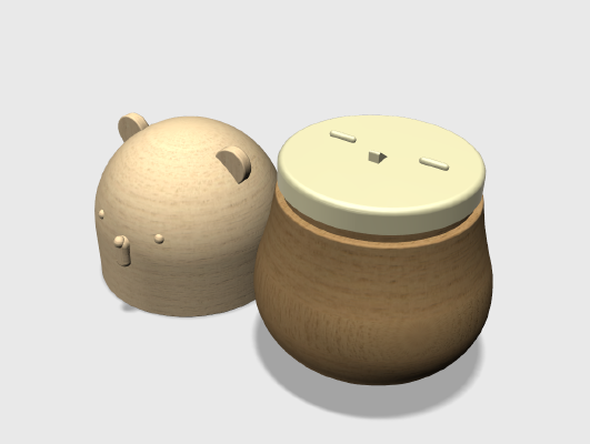 Blankly Bear Sugar Bowl | 3d print model
