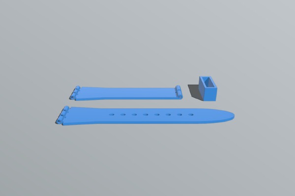 Swatch perfect-fit 17mm flexible wristband (watch strap) | 3d print model