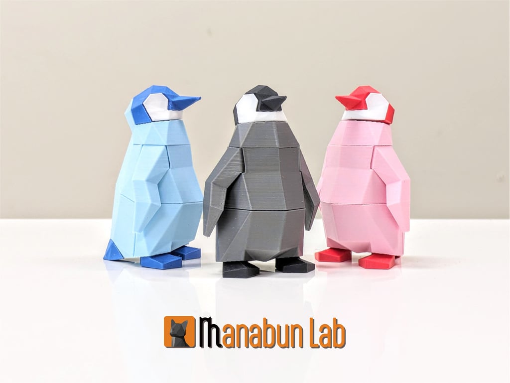 Low Poly Penguin Chick Magnet Puzzle