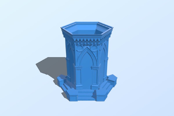 fountain gazebo planter_box | 3d print model