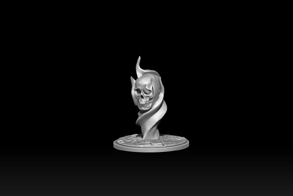 Flaming Skull | 3d print model