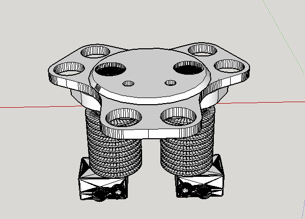 Kossel 800 dual extruder E3D v6 effector