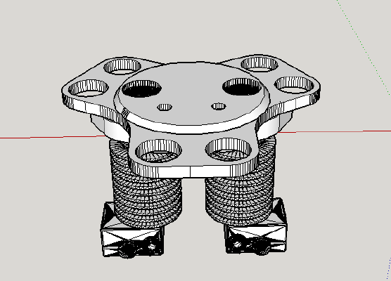 Kossel 800 dual extruder E3D v6 effector | 3d print model