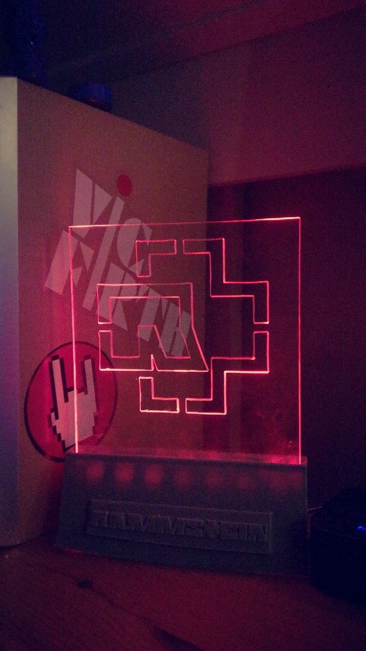 rammstein acrylic light logo