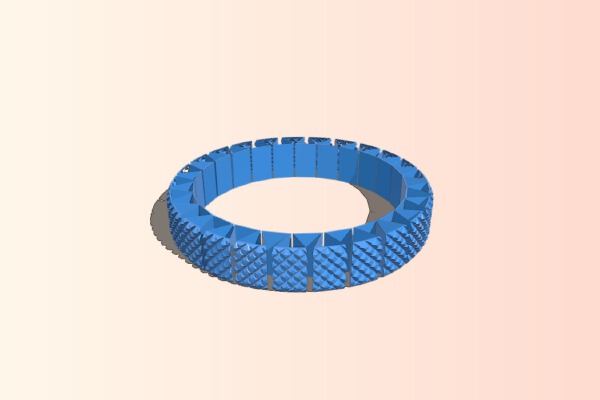 My Customized More  Stretchlet Bracelet - Knurled | 3d print model