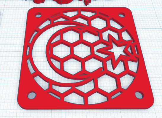 Turkish Flag Themed 40mm Fan Cover | 3d print model