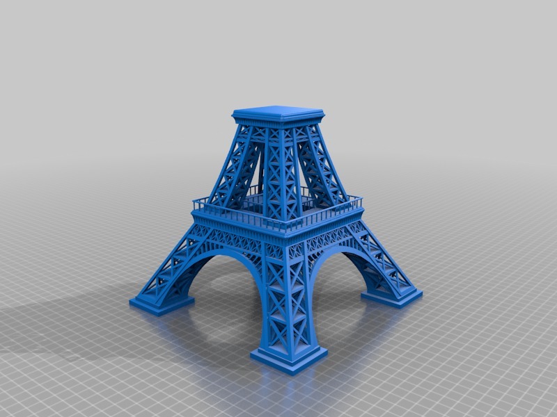 Eiffel Tower, scaled to 350%, in 3 pieces