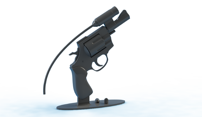 Athletics Starting Revolver Sculpture | 3d print model