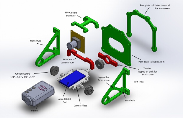 Talon X-UAV Mobius Camera Dome Mount | 3d print model