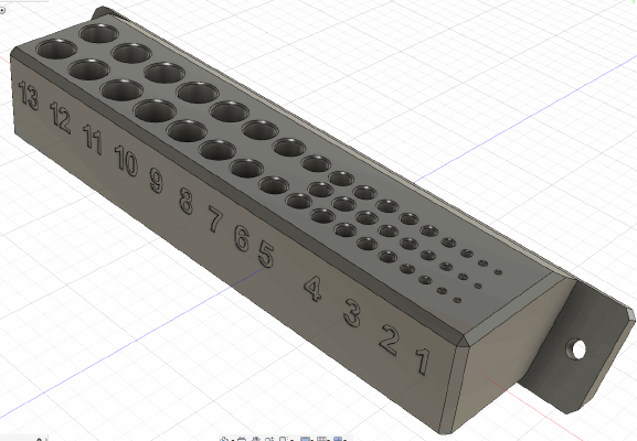 Drillholder Wall Angled Metric 1-13 | 3d print model
