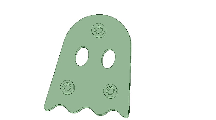 Big Ghostly keychain - gros porte clé | 3d print model