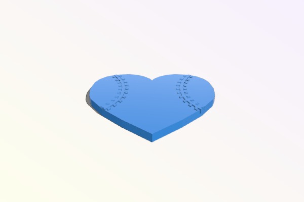 Softball Heart | 3d print model
