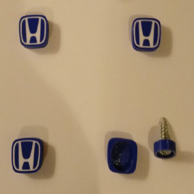 Honda logo license plate screw caps | 3d print model