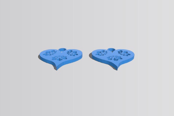 Earrings heart | 3d print model