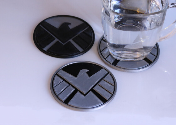 Multi-Color S.H.I.E.L.D. Coaster | 3d print model