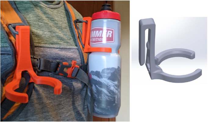 Water Bottle Holder for Backpack | 3d print model