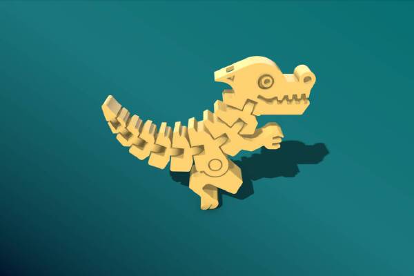Flex Dino Keychain | 3d print model
