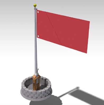 Classic Flagpole and planter | 3d print model