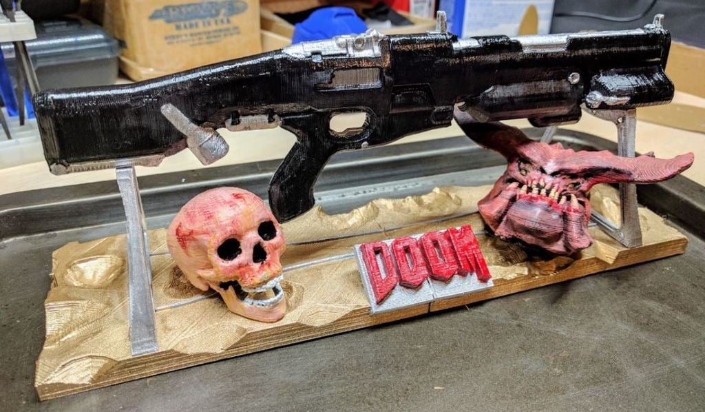 Doom shotgun weapon stand