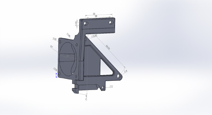 Chinese E3D clone fan with integrated layer fan for Prusa Sunhokey | 3d print model