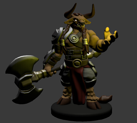 Minotaur Paladin_Fighter_Barbarian Miniature | 3d print model