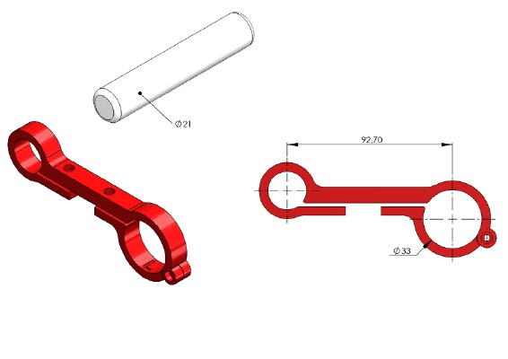Bike Handlebar for GPS Garmin Etrex 35 and Lights | 3d print model