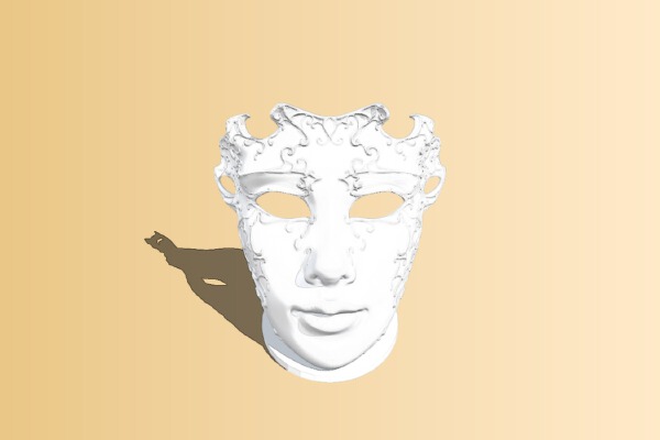 Venetian mask Remix (With base) | 3d print model
