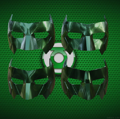 Green Lantern Kyle Rayner Inspired Domino Mask Pack | 3d print model