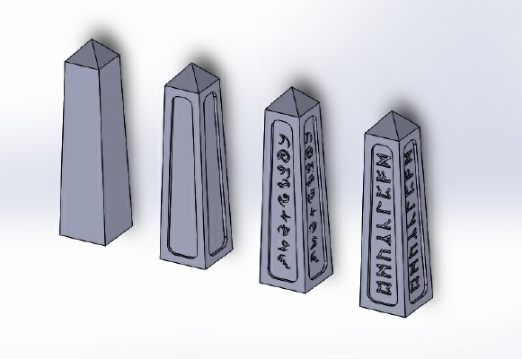 Obelisks - 25mm base - 100mm tall - Terrain | 3d print model