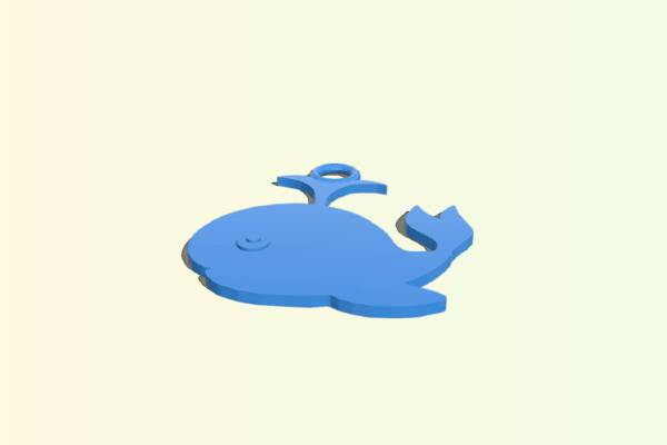 Whale Emoji Keychain | 3d print model