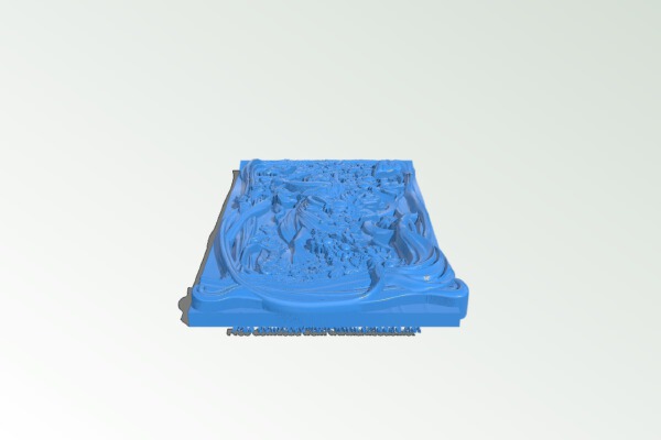 Painting of a woman in an apple orchard | 3d print model