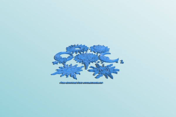 Sun and crescent moon pattern | 3d print model