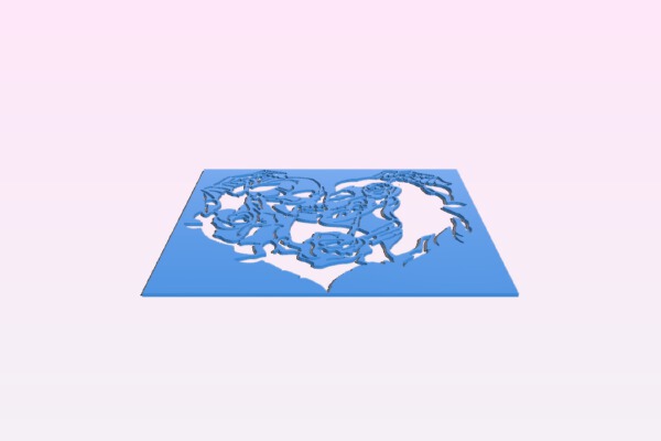 Sugar Skull stencil | 3d print model