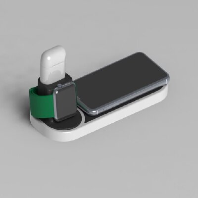 Apple QI Charging Dock - Watch, AirPods, iPhone | 3d print model