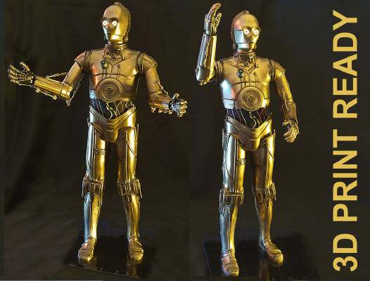 C3PO 1-3 Scale HQ Articulated Complet | 3d print model