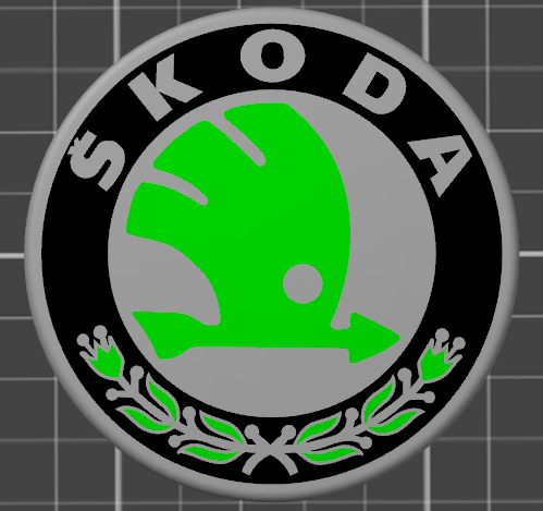 Skoda logo for multi material