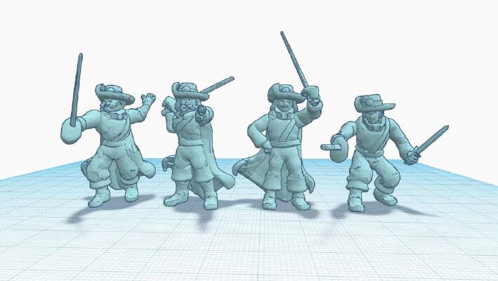 Heroscape: The 4 Musketeers | 3d print model