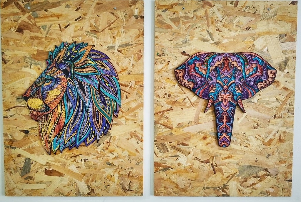 Psychedelic Elephant - Wall Art