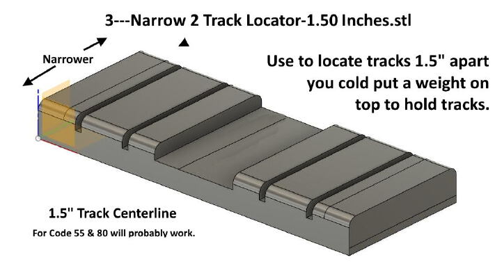 N Scale - 1.5" Track Centers - Track Laying Tools_Aids | 3d print model
